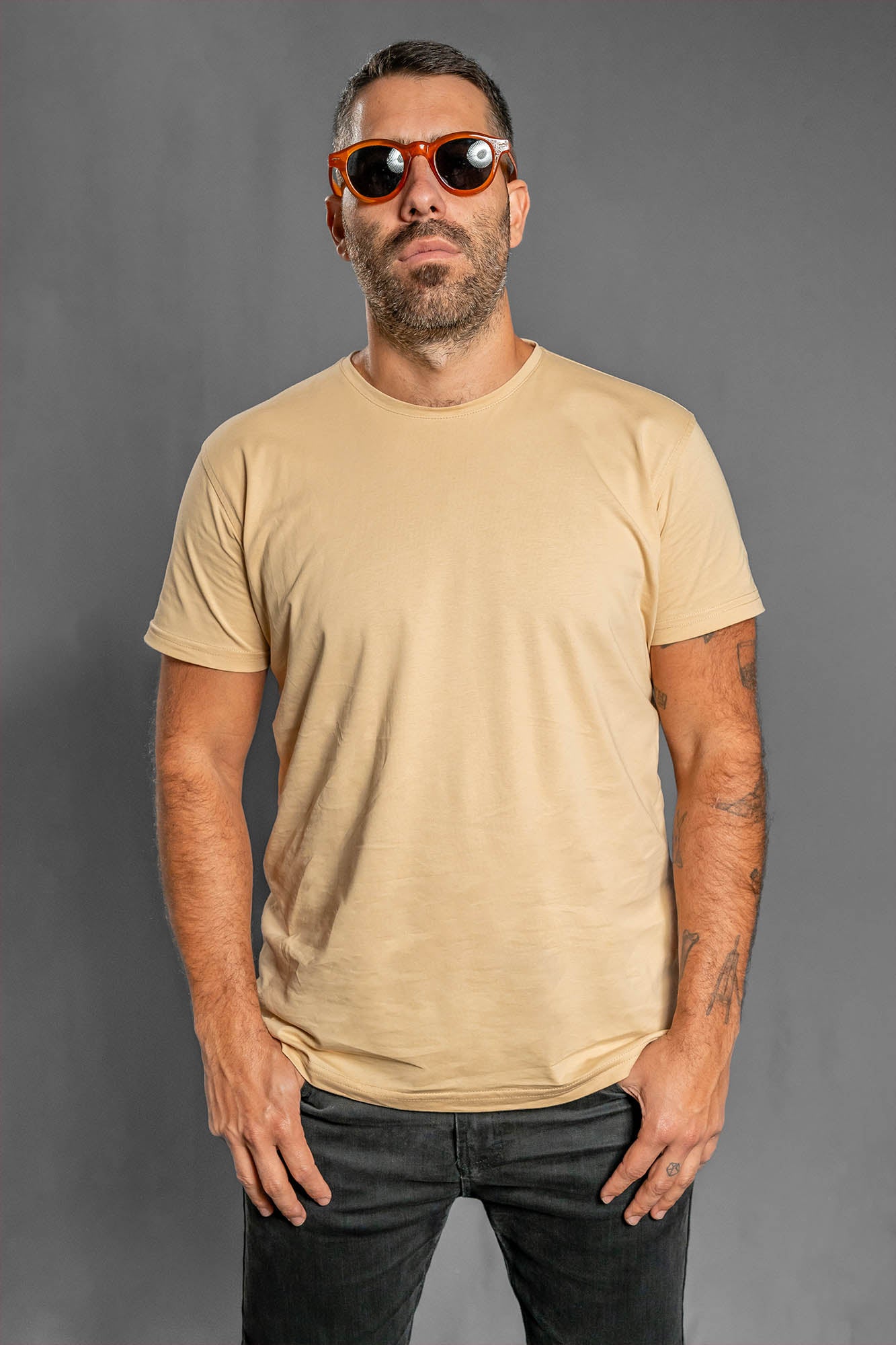 Camisetas Cuello Redondo sin Bolsillo