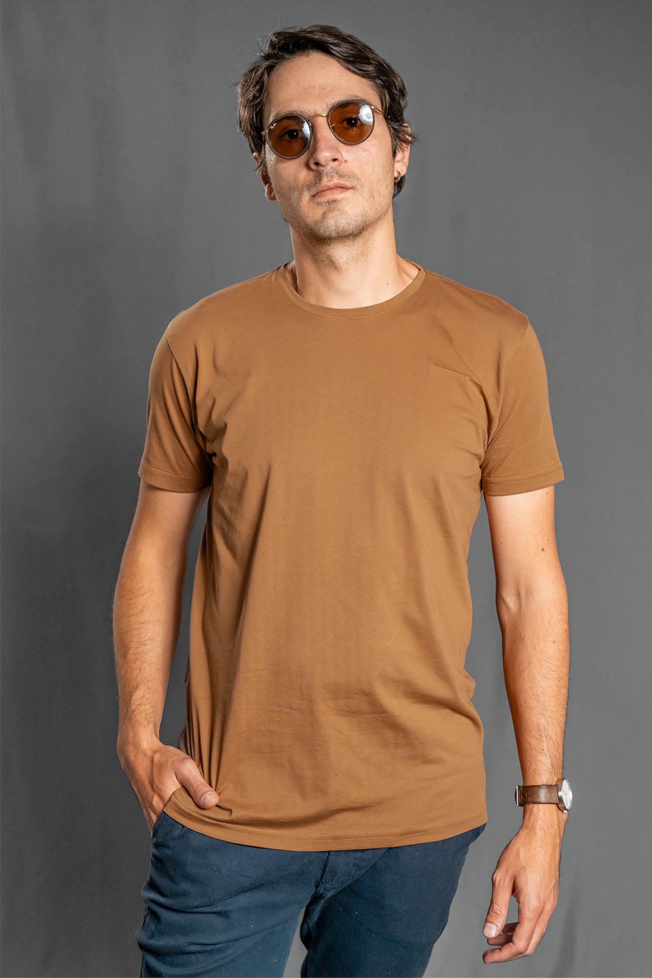 Camisetas Cuello Redondo sin Bolsillo