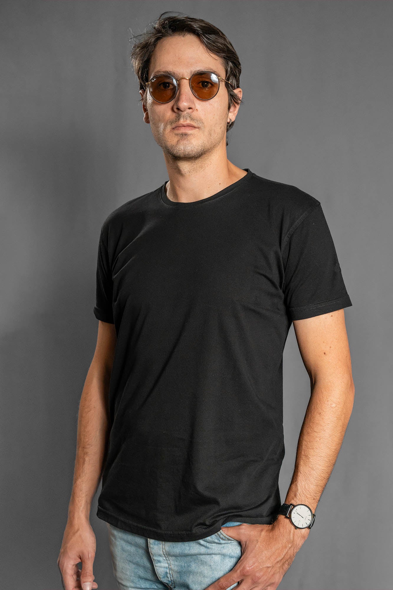 Camisetas Cuello Redondo sin Bolsillo