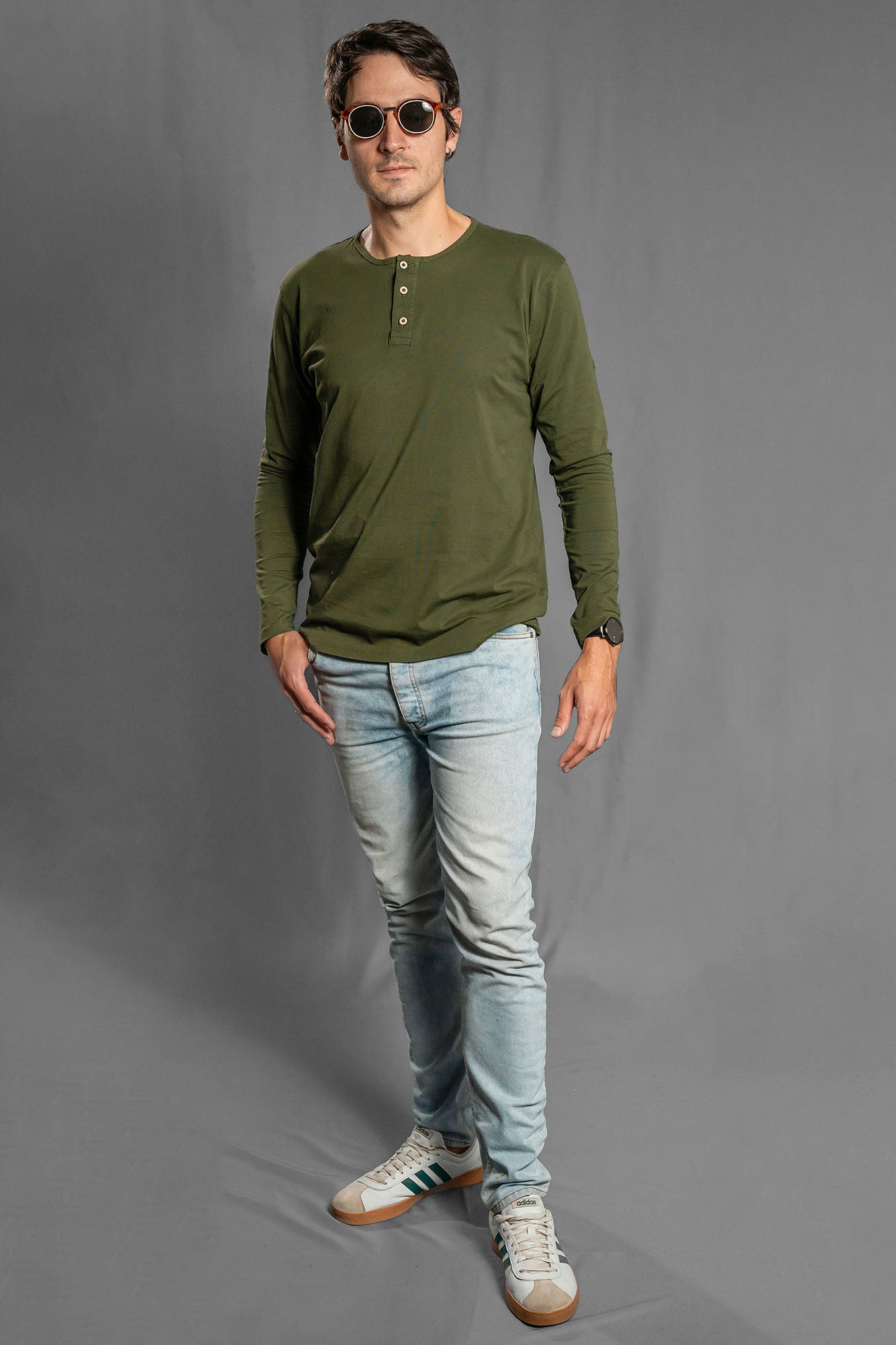 Camisetas Manga Larga con Botones