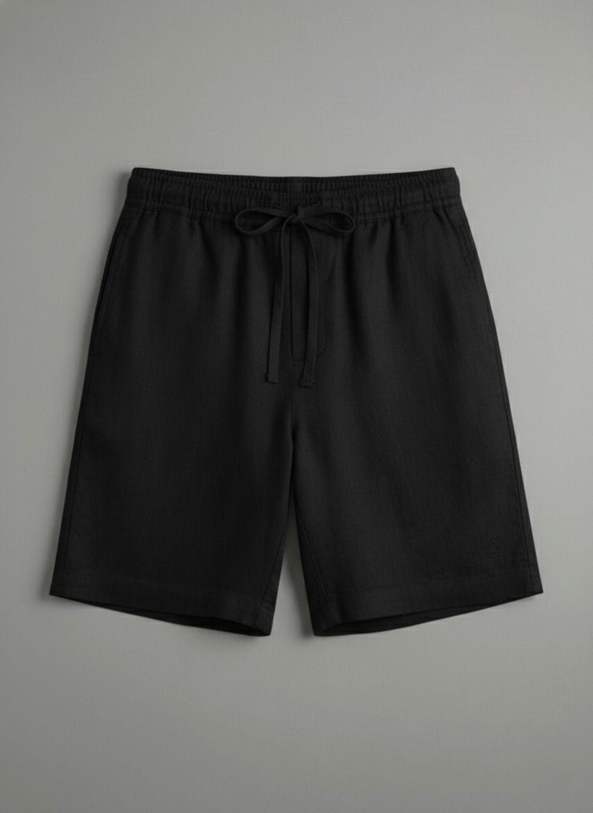 Bermuda descanso hombre negro | lino | Luck & Load Colombia