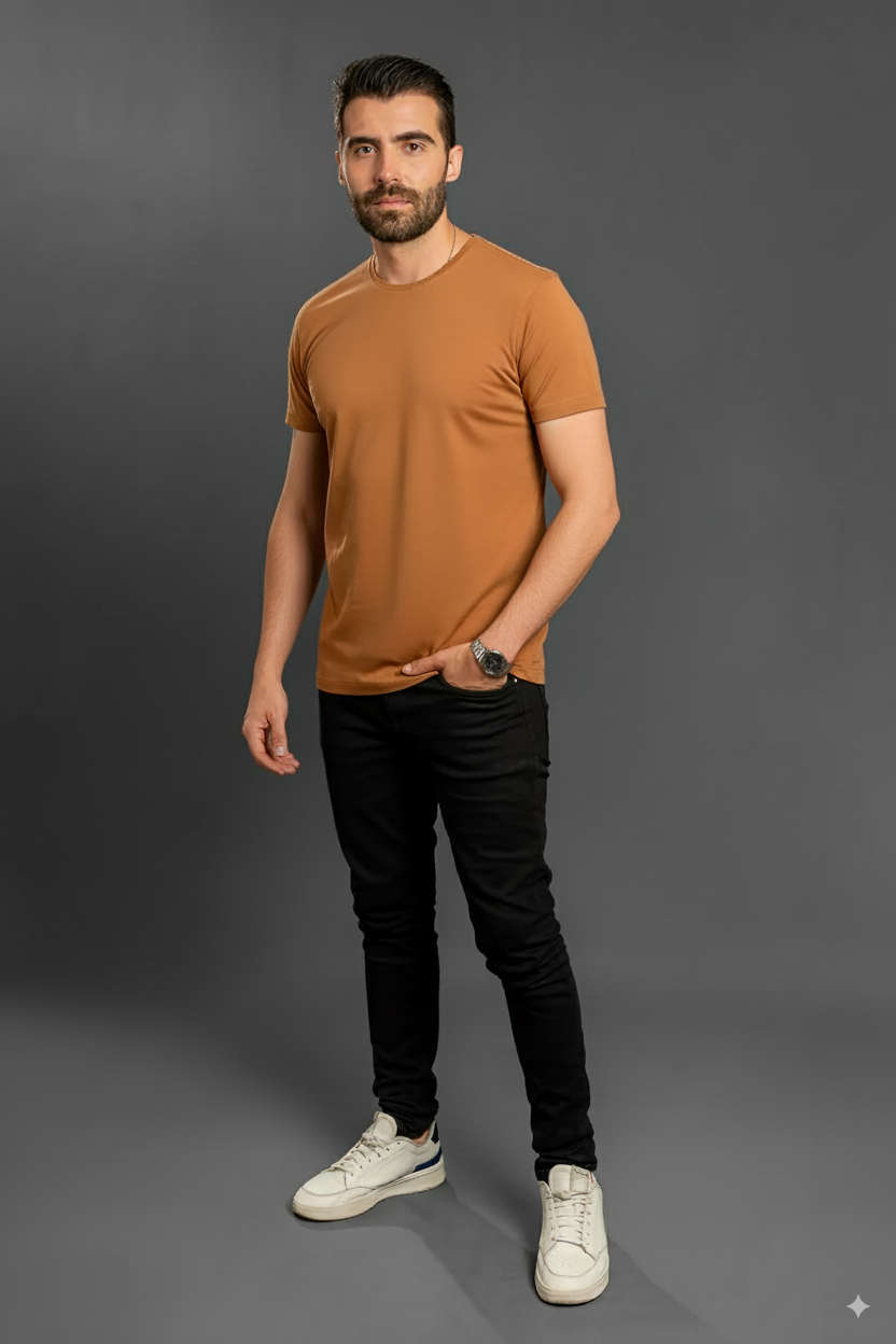 Camisetas Cuello Redondo sin Bolsillo