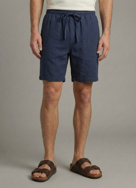 Bermuda descanso hombre azul marino | lino | Luck & Load Colombia