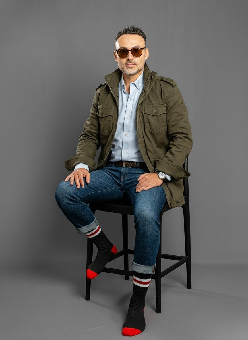 Medias y calcetines premium para hombre en tonos neutros y algodón suave de Luck & Load Colombia.