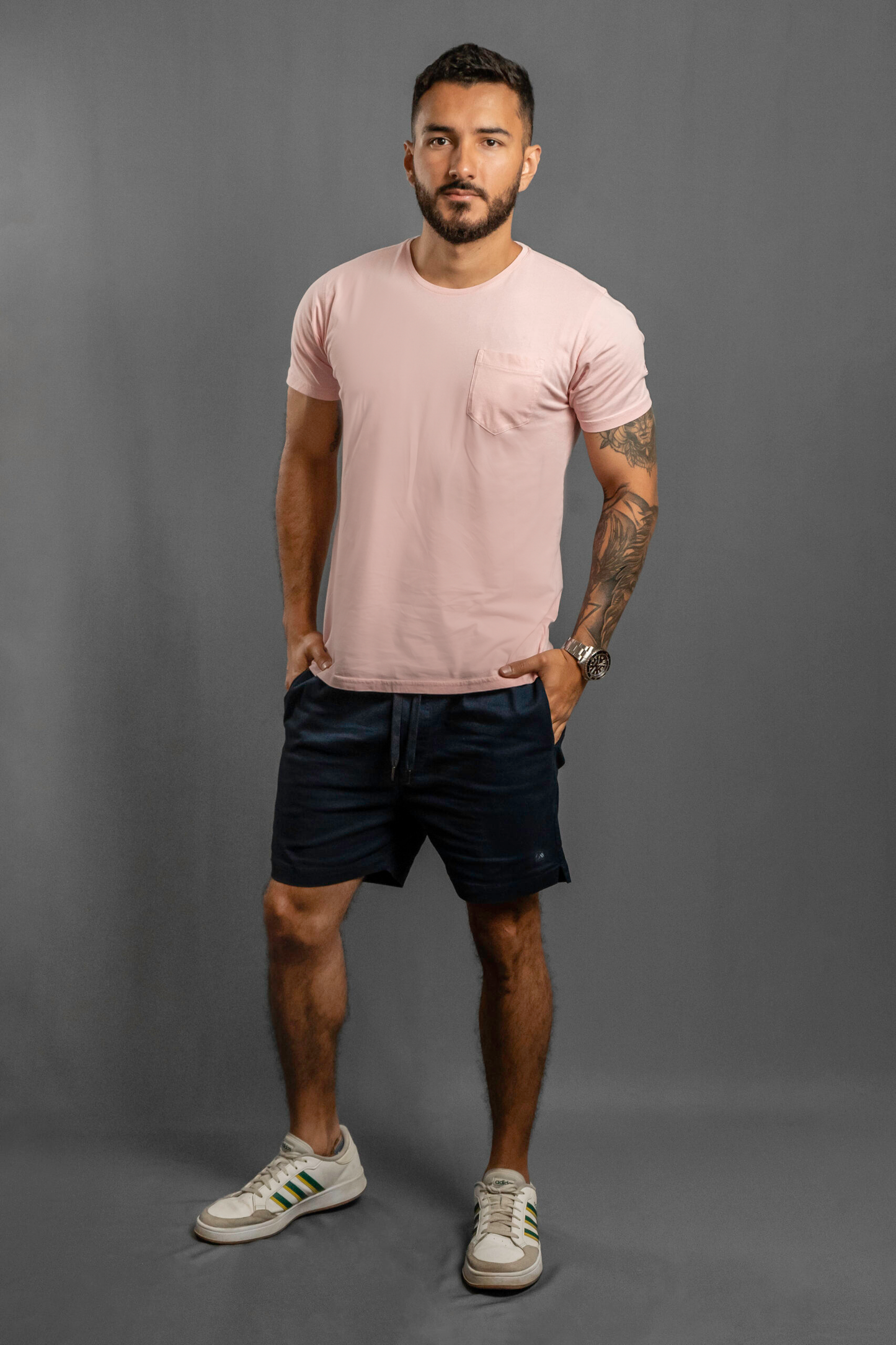 Camisetas Cuello Redondo con Bolsillo