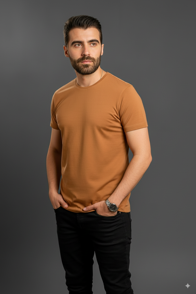 Camisetas Cuello Redondo sin Bolsillo