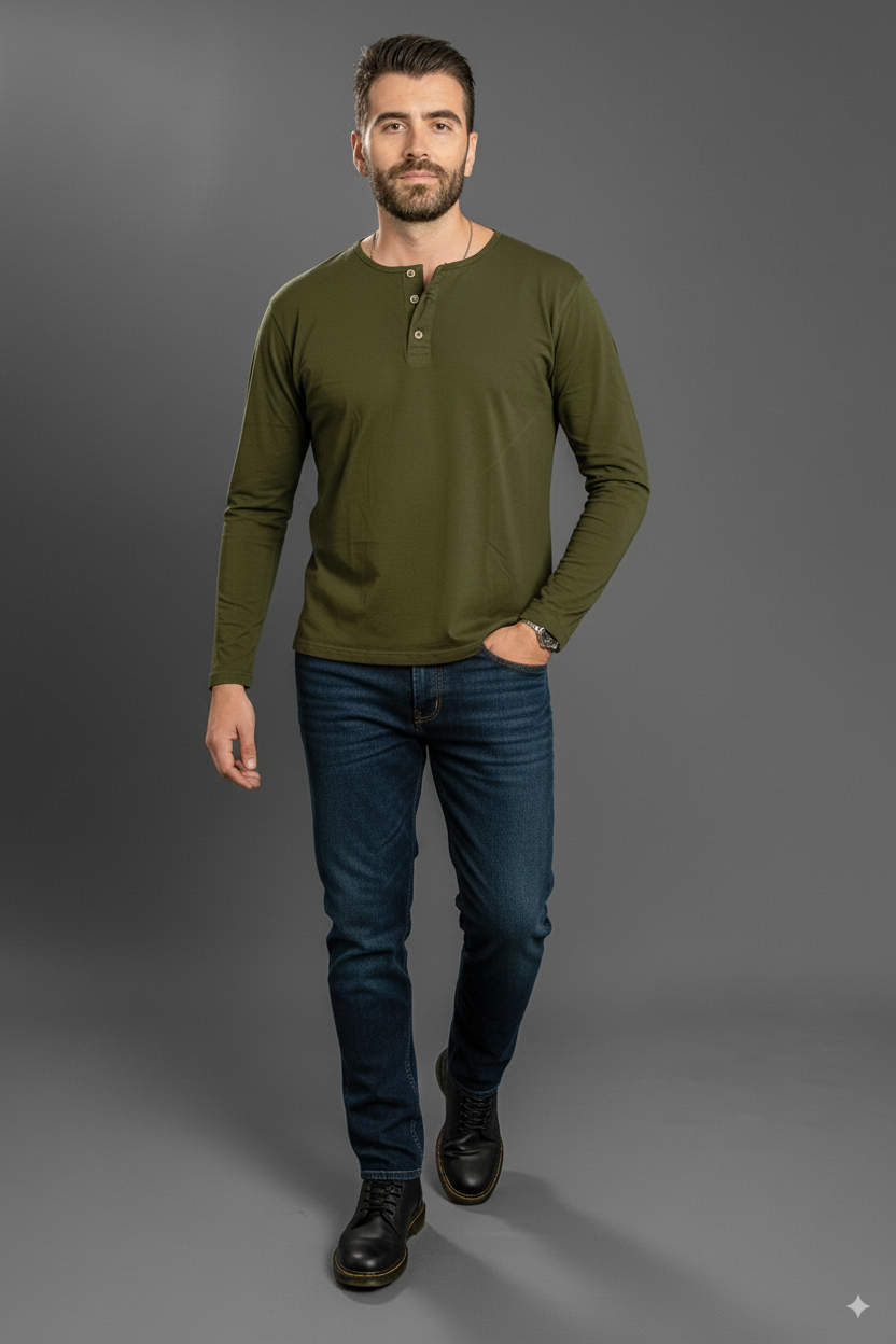 Camisetas Manga Larga con Botones