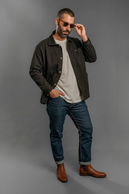 Chaqueta obrera hombre negro | denim | Luck & Load Colombia