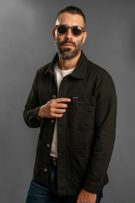 Chaqueta obrera hombre negro | denim | Luck & Load Colombia