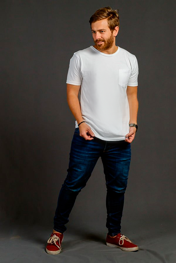 Camisetas Cuello Redondo con Bolsillo