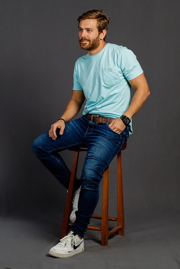 Camisetas Cuello Redondo con Bolsillo