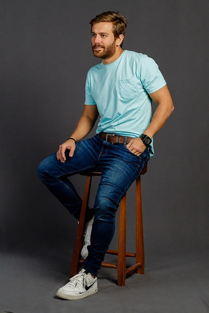 Camisetas Cuello Redondo con Bolsillo