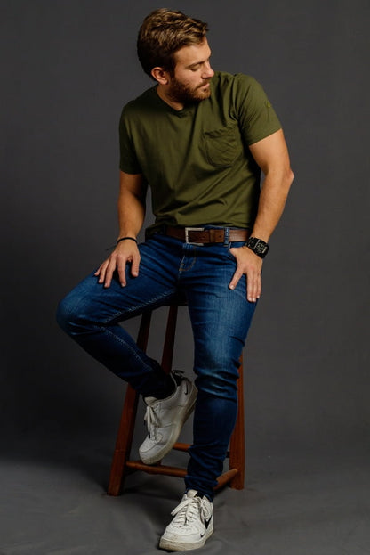 Camisetas Cuello Redondo con Bolsillo